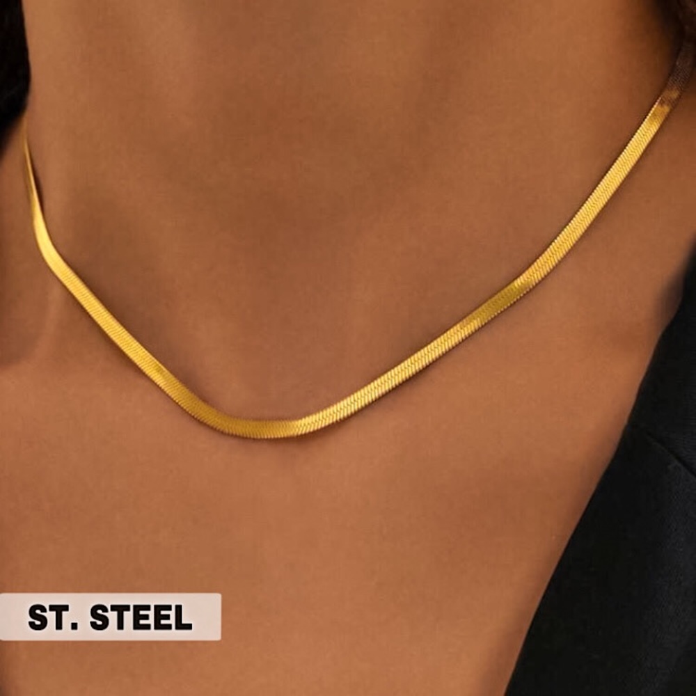 ⚜️𝟯𝟬%𝗢𝗙𝗙 𝗯𝘂𝗻𝗱𝗹𝗲𝘀 𝟯+⚜️ NEW Herringbone Chain Stainless Steel Necklace